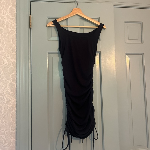 Women Bodycon Mini Dress Sleeveless Drawstring Ruched - Picture 2 of 4